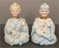 2 antique bisque nodders - 5 1/2" tall