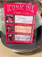Iconic Ink triple cut Mickey mantle Fac