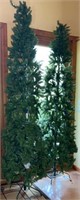 Pair of 8ft Lighted Christmas Trees