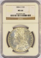 Fully Struck Gem 1884-O Morgan Dollar.