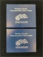 2 - Abraham Lincoln Silver Dollar Commems