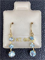 10k Gold and blue zircon earrings