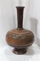 A Well Carved Wooden Vase