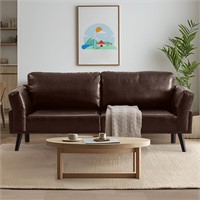 Faux Leather Sofa  Brown