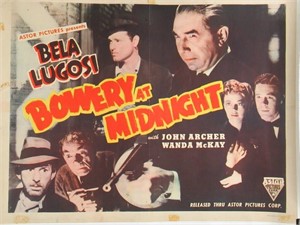 Bowery at Midnight (R1942) Linen Backed Half-Sheet