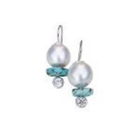 Aquamarine Pearl Drop Earrings *SEE IN HOUSE