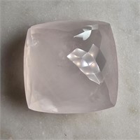 CERT 60 Ct Faceted Rose Quartz, Square Shape, GLI