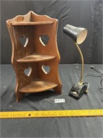 Desk Lamp, Small Corner Shelf