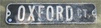 Oxford Court Street Sign. Measures: 6" T x 24" W.