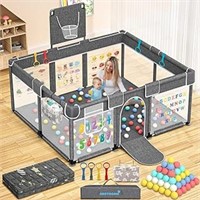 Baby Playpen With Play Mat, 71x51 Extra Large