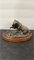 BRASS BEAR SCULPTURE SIGNED OBRIEN