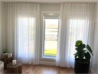 NACOB 8ft WHITE SHEER CURTAIN with TRACK