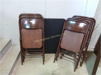 Folding chairs (8) card table