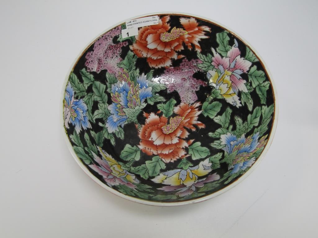 HAND PAINTED ASIAN FLORAL BOWL