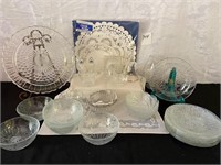 Crystal Plates, Bowls, Cake Plate, Salt & Pepper