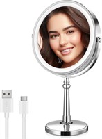 9 large lighted makeup mirror  1X/10X magnifying m