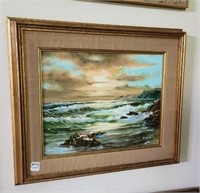 Framed oil on canvas, signed P Spencer 18 x 22"