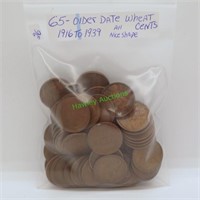 65- older date Wheat cents- 1916 to 1939