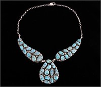 Navajo Sleeping Beauty Sterling Turquoise Necklace