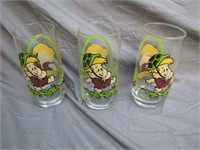 Lot Of 3 1986 Flintstone Glasses - Barney