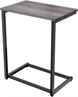 C-Table Side Table with Steel Wood Finish