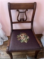 Wooden and upholstered chair