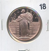 Standing Liberty Style One Ounce .999 Copper Round