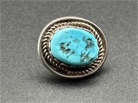 Sterling Silver & Turquoise Tie Tack TW 3.53g