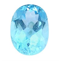 Natural 12.85ct Oval Faceted Blue Topaz Gemstone