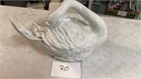 Swan Gravy Bowl Approx 10 Tall And 16 in Long