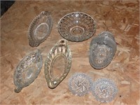 Assorted glassware serving pieces