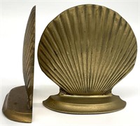 Brass Seashell Bookends