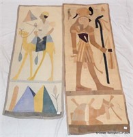 Two Art Deco Embroidered Wall Hangings