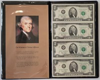Sheet of 4 $2 Federal Reserve Notes