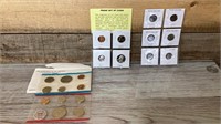 Indian head cent and two proof sets of coins