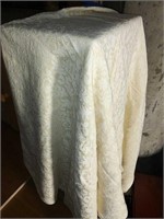 Cream and gold tablecloth linen rayon mix