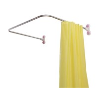 BAOYOUNI BATHROOM U SHAPED CORNER SHOWER CURTAIN