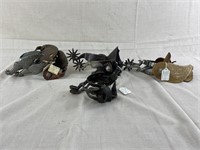 Assortment of Silver Inlaid Spurs