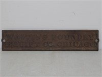 Cast Iron Whiting Foundry Plaque