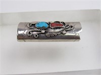 Vintage BIC Lighter Cover with Silver/Turquoise