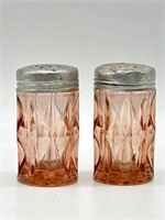 VTG Pink Depression Glass Salt & Pepper Shakers
