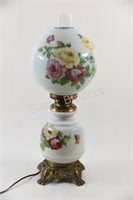 Victorian Hand Painted Rose Double Globe Lamp