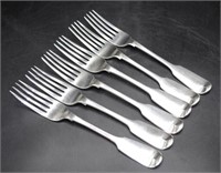 Six sterling silver forks