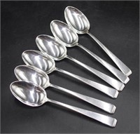 Six sterling silver teaspoons