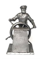 Pewter Sea Captain at the Wheel
