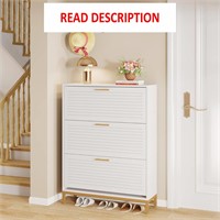 Tribesigns Shoe Storage Cabinet  White/Gold