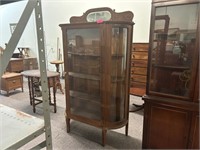 Antique Bow Front China Cabinet 41 X 18 X 69H