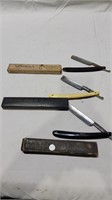 3 early razor blade knives