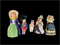 5- Small Plastic Souvenir Dolls