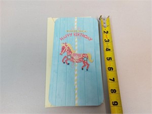 Happy Birthday Carousel Horse - 1 Card/Envelope